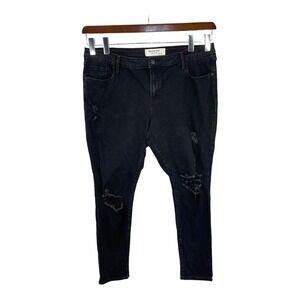 Creative Soul Jeans Womens 20 Black Distressed Skinny Stretch Denim Ankle Pants